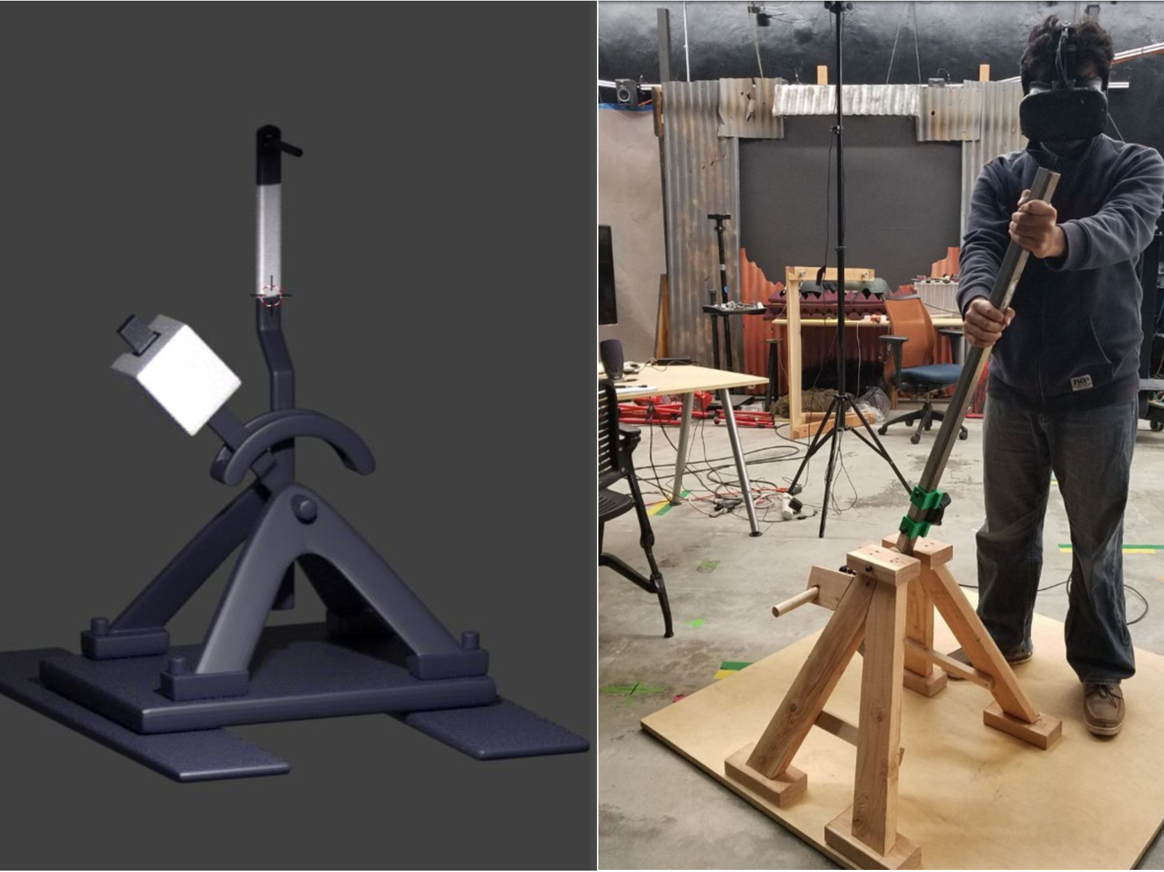 <b>Real Lever Juxtaposed with Virtual Lever</b>